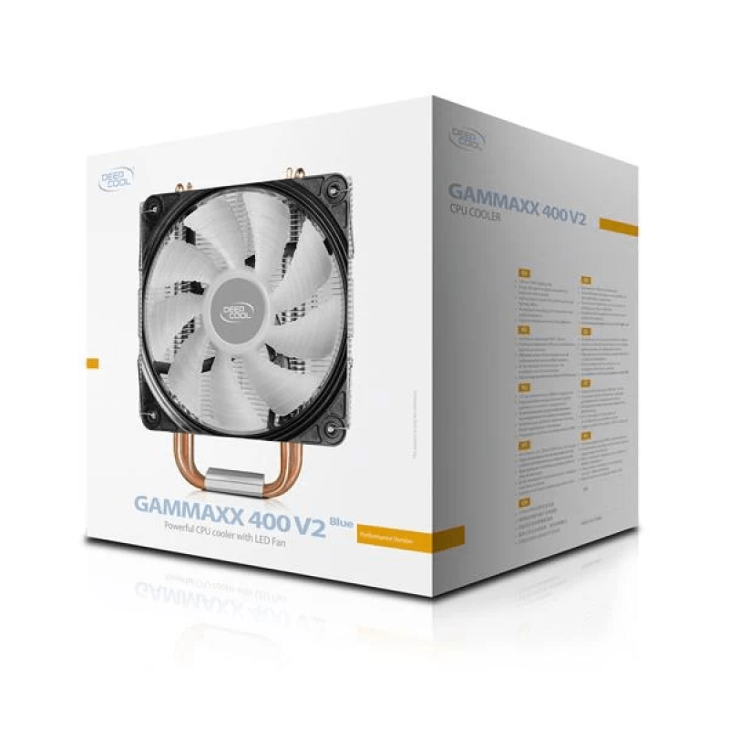 DEEPCOOL GAMMAXX 400 V2 Blue LED air CPU Cooler for Intel LGA1200/1151/1150/1155/1366 DEEPCOOL GAMMAXX 400 V2 Blue LED air CPU Cooler for Intel LGA1200/1151/1150/1155/1366