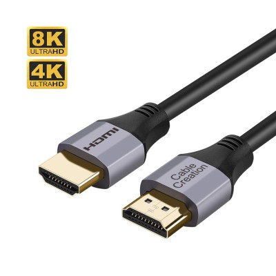 8K HDMI Cable 6.6 Feet, CableCreation Ultra High Speed HDMI to HDMI Cable 48Gbps, 8K@60Hz 4K@120Hz, HDCP 2.2, eARC Compatible with PS5, PS4, Xbox One/Xbox Series X, QLED TV, Roku TV, DVD, Projector, Gray 8K HDMI Cable 6.6 Feet, CableCreation Ultra High Speed HDMI to HDMI Cable 48Gbps, 8K@60Hz 4K@120Hz, HDCP 2.2, eARC Compatible with PS5, PS4, Xbox One/Xbox Series X, QLED TV, Roku TV, DVD, Projector, Gray