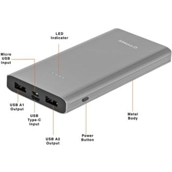 Gionee 10000mAh Li-Polymer Slim Design Power Bank with Power Indicators and 2 Output Ports (Fast Charging, 12W) PB10K2 (Metallic Blue) Gionee 10000mAh Li-Polymer Slim Design Power Bank with Power Indicators and 2 Output Ports (Fast Charging, 12W) PB10K2 (Metallic Blue)