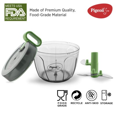 Pigeon Large Handy and Compact Chopper with 3 Blades for effortlessly Chopping Vegetables and Fruits (Multicolor, 650 ml, 14516) Pigeon Large Handy and Compact Chopper with 3 Blades for effortlessly Chopping Vegetables and Fruits (Multicolor, 650 ml, 14516)
