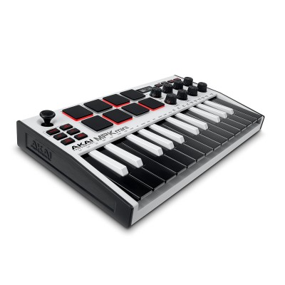 Akai Professional MPK mini MK3 – 25 Key USB MIDI Keyboard Controller With 8 Backlit Drum Pads, 8 Knobs and Music Production Software included (White) Akai Professional MPK mini MK3 – 25 Key USB MIDI Keyboard Controller With 8 Backlit Drum Pads, 8 Knobs and Music Production Software included (White)