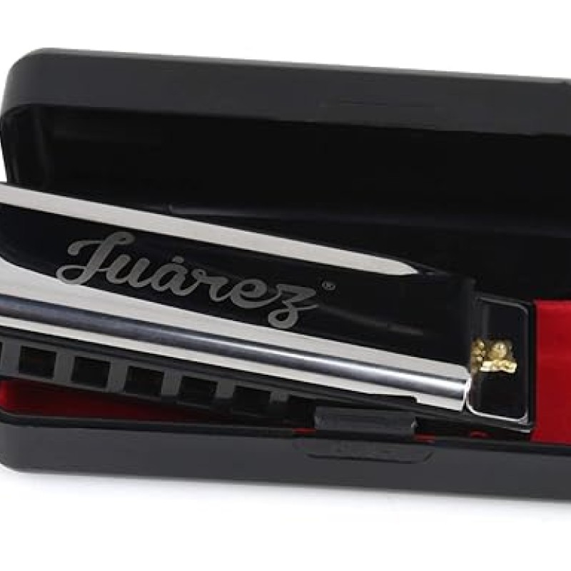Juarez JRZ10HM Key C Diatonic Blues Harmonica 10 Hole 20 Tones with Case, Mouth Organ for Beginners, Students, Kids & Professionals, Silver Juarez JRZ10HM Key C Diatonic Blues Harmonica 10 Hole 20 Tones with Case, Mouth Organ for Beginners, Students, Kids & Professionals, Silver