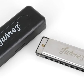Juarez JRZ10HM Key C Diatonic Blues Harmonica 10 Hole 20 Tones with Case, Mouth Organ for Beginners, Students, Kids & Professionals, Silver Juarez JRZ10HM Key C Diatonic Blues Harmonica 10 Hole 20 Tones with Case, Mouth Organ for Beginners, Students, Kids & Professionals, Silver
