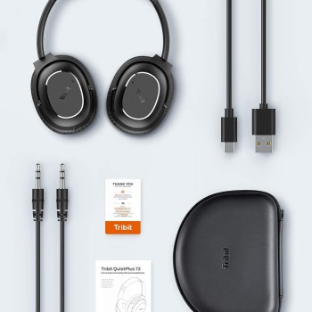 Tribit Over-Ear Wireless Bluetooth Headphones with Mic, Noise Cancellation Headphones & HiFi Stereo Sound Headset Wireless,Immersive Sound,Deep Bass,Built-in CVC8.0 Mic,30H Playtime,QuietPlus72 Tribit Over-Ear Wireless Bluetooth Headphones with Mic, Noise Cancellation Headphones & HiFi Stereo Sound Headset Wireless,Immersive Sound,Deep Bass,Built-in CVC8.0 Mic,30H Playtime,QuietPlus72