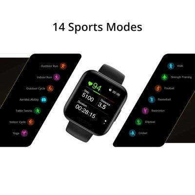 realme Fashion Watch 3.56 cm (1.4") Large HD Color Display, Full Touch Screen, SpO2, Continuous Heart Rate Monitor, Black, Free Size (RMA161) realme Fashion Watch 3.56 cm (1.4") Large HD Color Display, Full Touch Screen, SpO2, Continuous Heart Rate Monitor, Black, Free Size (RMA161)