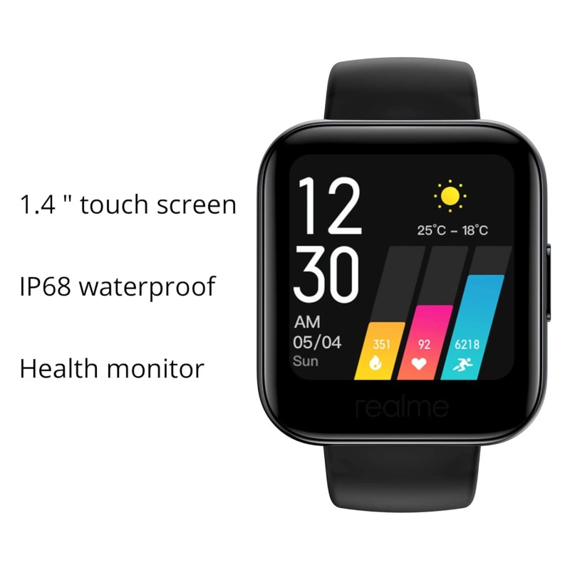 realme Fashion Watch 3.56 cm (1.4") Large HD Color Display, Full Touch Screen, SpO2, Continuous Heart Rate Monitor, Black, Free Size (RMA161) realme Fashion Watch 3.56 cm (1.4") Large HD Color Display, Full Touch Screen, SpO2, Continuous Heart Rate Monitor, Black, Free Size (RMA161)