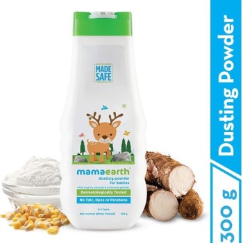 Mamaearth Dusting Power For Babies - 300 g | Infused with Organic Oatmeal and Arrowroot Powder | Calms and Relaxes Skin, Prevents Diaper Rash, Dermatologically Tested, Free From Talc and Parabens