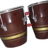 GT manufacturers Professional Two Piece Hand Made Wooden Bango Drum Set (Brown)