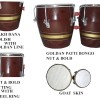 GT manufacturers Professional Two Piece Hand Made Wooden Bango Drum Set (Brown)