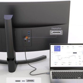 CableCreation 6FT USB C to Display Port Cable 4K@60Hz, 2K@165Hz, 2K@144Hz, to DP Cable Thunderbolt 3 Compatible with MacBook Pro/Air, iMac, iPad Pro 2020, Galaxy S22 Ultra/S20/S10, Aluminum, Grey