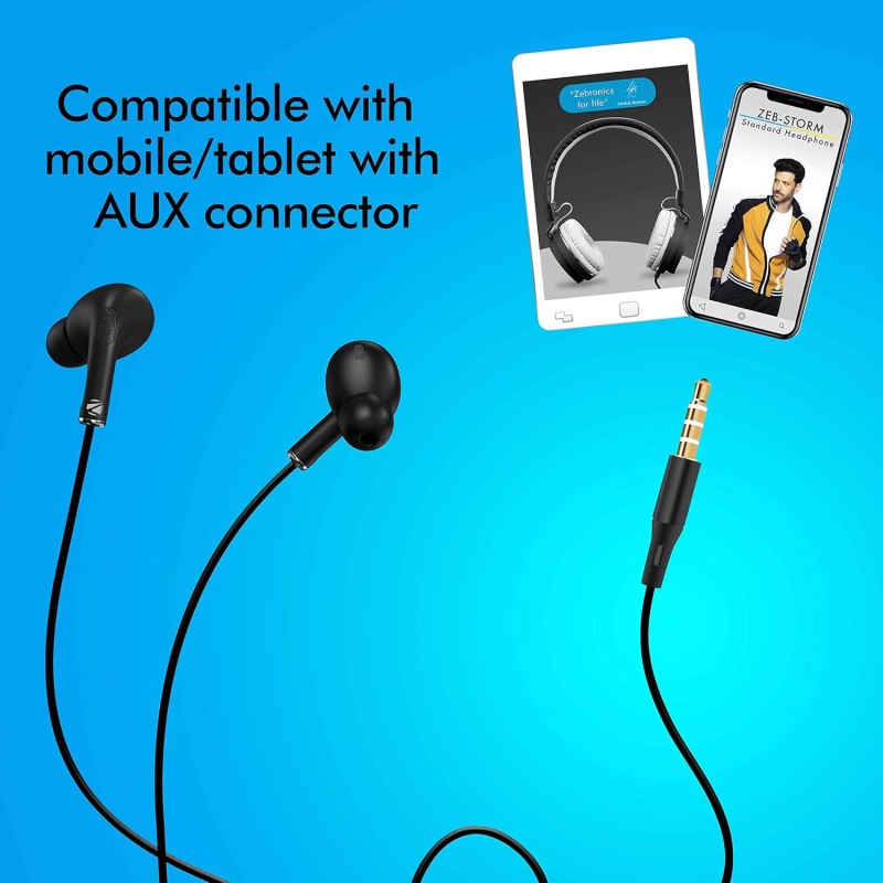 ZEBRONICS Zeb-Tulip Wired in Ear Earphone with Mic (Black) ZEBRONICS Zeb-Tulip Wired in Ear Earphone with Mic (Black)