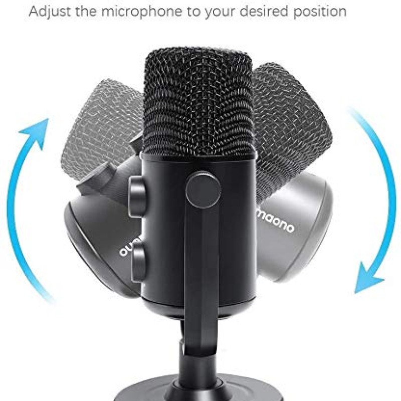 MAONO AU-902 USB Condenser Podcast Microphone, with Dual Volume Control, Mute Button, Monitor Headphone Jack, Plug and Play Mic for Vlogging, Gaming, Studio Recording, YouTube MAONO AU-902 USB Condenser Podcast Microphone, with Dual Volume Control, Mute Button, Monitor Headphone Jack, Plug and Play Mic for Vlogging, Gaming, Studio Recording, YouTube