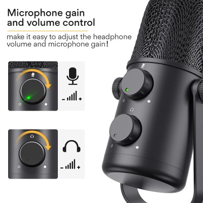 MAONO AU-902 USB Condenser Podcast Microphone, with Dual Volume Control, Mute Button, Monitor Headphone Jack, Plug and Play Mic for Vlogging, Gaming, Studio Recording, YouTube MAONO AU-902 USB Condenser Podcast Microphone, with Dual Volume Control, Mute Button, Monitor Headphone Jack, Plug and Play Mic for Vlogging, Gaming, Studio Recording, YouTube
