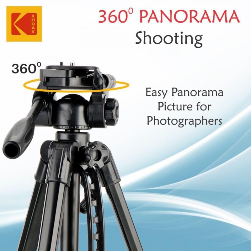 Kodak T211 Tripod for DSLR, Camera |Operating Height: 5.1 Feet | Maximum Load Capacity up to 5kg | Portable Lightweight Aluminum Tripod with 360 Degree Ball Head | Carry Bag Included (Black) Kodak T211 Tripod for DSLR, Camera |Operating Height: 5.1 Feet | Maximum Load Capacity up to 5kg | Portable Lightweight Aluminum Tripod with 360 Degree Ball Head | Carry Bag Included (Black)