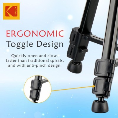 Kodak T211 Tripod for DSLR, Camera |Operating Height: 5.1 Feet | Maximum Load Capacity up to 5kg | Portable Lightweight Aluminum Tripod with 360 Degree Ball Head | Carry Bag Included (Black) Kodak T211 Tripod for DSLR, Camera |Operating Height: 5.1 Feet | Maximum Load Capacity up to 5kg | Portable Lightweight Aluminum Tripod with 360 Degree Ball Head | Carry Bag Included (Black)