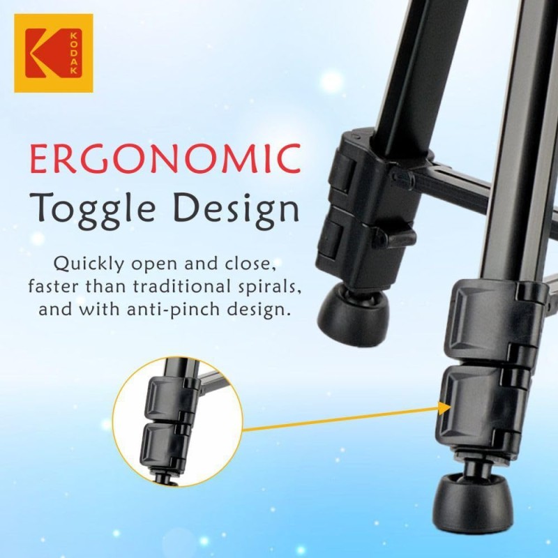 Kodak T211 Tripod for DSLR, Camera |Operating Height: 5.1 Feet | Maximum Load Capacity up to 5kg | Portable Lightweight Aluminum Tripod with 360 Degree Ball Head | Carry Bag Included (Black) Kodak T211 Tripod for DSLR, Camera |Operating Height: 5.1 Feet | Maximum Load Capacity up to 5kg | Portable Lightweight Aluminum Tripod with 360 Degree Ball Head | Carry Bag Included (Black)