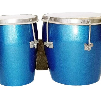 GT manufacturers Professional Two Piece Hand Made Wooden Bango Drum (Blue)