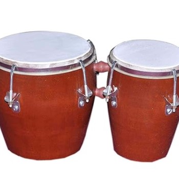 GT manufacturers Professional Two Piece Hand Made Wooden Bango Drum (Red)