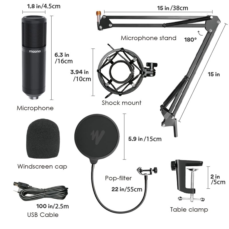 MAONO AU-PM420 USB Podcast Condenser Microphone, Computer Mic with Professional Sound Chipset for Gaming, Streaming, YouTube, Voice Over, Studio, Home Recording MAONO AU-PM420 USB Podcast Condenser Microphone, Computer Mic with Professional Sound Chipset for Gaming, Streaming, YouTube, Voice Over, Studio, Home Recording
