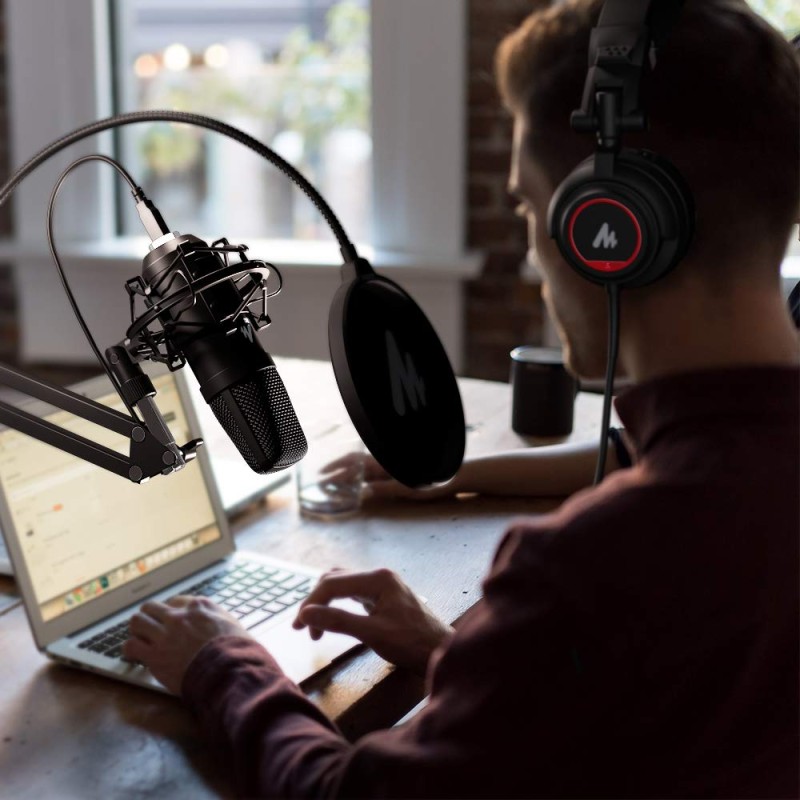 Maono AU-A04H Computer USB Microphone with Studio Headphone Set, Cardioid Podcast Condenser Mic for Gaming, Recording, PS4, Streaming, ASMR, YouTube, Singing, Vocal, PC Maono AU-A04H Computer USB Microphone with Studio Headphone Set, Cardioid Podcast Condenser Mic for Gaming, Recording, PS4, Streaming, ASMR, YouTube, Singing, Vocal, PC