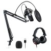 Maono AU-A04H Computer USB Microphone with Studio Headphone Set, Cardioid Podcast Condenser Mic for Gaming, Recording, PS4, Streaming, ASMR, YouTube, Singing, Vocal, PC Maono AU-A04H Computer USB Microphone with Studio Headphone Set, Cardioid Podcast Condenser Mic for Gaming, Recording, PS4, Streaming, ASMR, YouTube, Singing, Vocal, PC