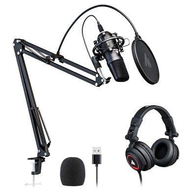 Maono AU-A04H Computer USB Microphone with Studio Headphone Set, Cardioid Podcast Condenser Mic for Gaming, Recording, PS4, Streaming, ASMR, YouTube, Singing, Vocal, PC Maono AU-A04H Computer USB Microphone with Studio Headphone Set, Cardioid Podcast Condenser Mic for Gaming, Recording, PS4, Streaming, ASMR, YouTube, Singing, Vocal, PC