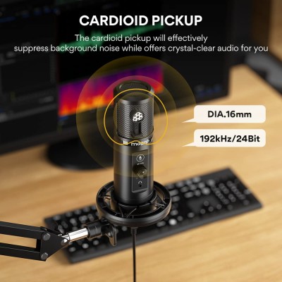 MAONO Au-Pm422 Podcast USB Microphone With Zero Latency Monitoring,192Khz/24Bit Professional Cardioid Condenser Mic With Touch Mute Button And Mic Gain Knob For Recording,Podcasting,Gaming,Youtube MAONO Au-Pm422 Podcast USB Microphone With Zero Latency Monitoring,192Khz/24Bit Professional Cardioid Condenser Mic With Touch Mute Button And Mic Gain Knob For Recording,Podcasting,Gaming,Youtube