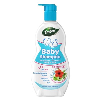 Dabur Baby Gentle Nourishing Shampoo: With No Harmful Chemicals & Tear Free Formula |Contains Aloe Vera & Gooseberry | pH balanced , Hypoallergenic & Dermatologically Tested with No Paraben & Phthalates -500 ml
