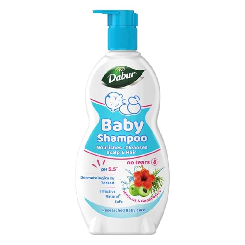 Dabur Baby Gentle Nourishing Shampoo: With No Harmful Chemicals & Tear Free Formula |Contains Aloe Vera & Gooseberry | pH balanced , Hypoallergenic & Dermatologically Tested with No Paraben & Phthalates -500 ml Dabur Baby Gentle Nourishing Shampoo: With No Harmful Chemicals & Tear Free Formula |Contains Aloe Vera & Gooseberry | pH balanced , Hypoallergenic & Dermatologically Tested with No Paraben & Phthalates -500 ml