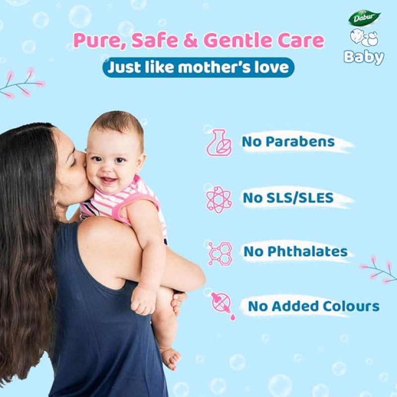 Dabur Baby Gentle Nourishing Shampoo: With No Harmful Chemicals & Tear Free Formula |Contains Aloe Vera & Gooseberry | pH balanced , Hypoallergenic & Dermatologically Tested with No Paraben & Phthalates -500 ml Dabur Baby Gentle Nourishing Shampoo: With No Harmful Chemicals & Tear Free Formula |Contains Aloe Vera & Gooseberry | pH balanced , Hypoallergenic & Dermatologically Tested with No Paraben & Phthalates -500 ml