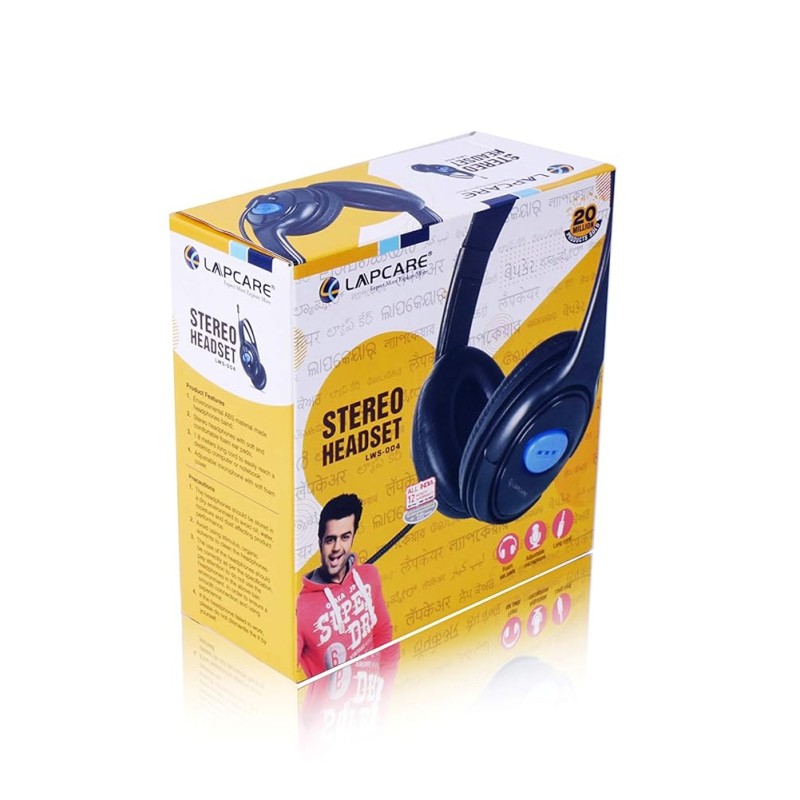 Lapcare LWS-004 Wired Over Ear Headphone with Mic (Black) Lapcare LWS-004 Wired Over Ear Headphone with Mic (Black)