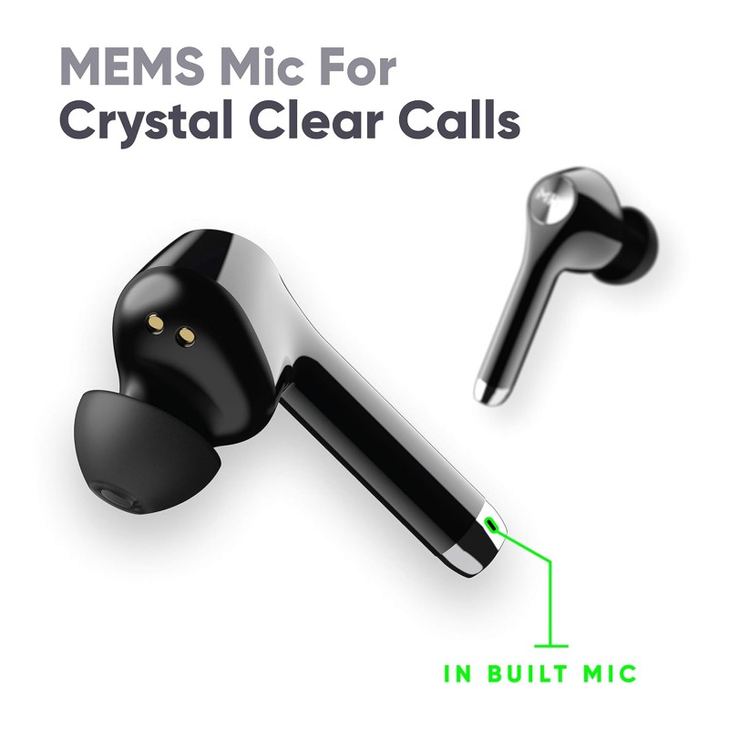 Mivi Duopods M80 Bluetooth Truly Wireless in Ear Earbuds with Mic with Upto 30 Hours Playtime, Aptx Supported, 2 Mems, Smooth Touch Controls (Black) Mivi Duopods M80 Bluetooth Truly Wireless in Ear Earbuds with Mic with Upto 30 Hours Playtime, Aptx Supported, 2 Mems, Smooth Touch Controls (Black)
