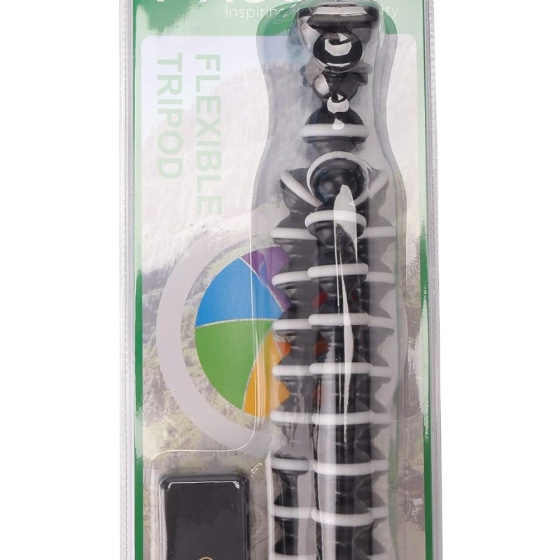 Photron 13 inches Flexible GorillaPod Octopod Tripod with Mobile Holder Attachment & 360 Degree Ball Head for Smartphones, Compact Cameras, Action Cameras | Load Capacity: 1.5kg - NOT for DSLR (Black) Photron 13 inches Flexible GorillaPod Octopod Tripod with Mobile Holder Attachment & 360 Degree Ball Head for Smartphones, Compact Cameras, Action Cameras | Load Capacity: 1.5kg - NOT for DSLR (Black)