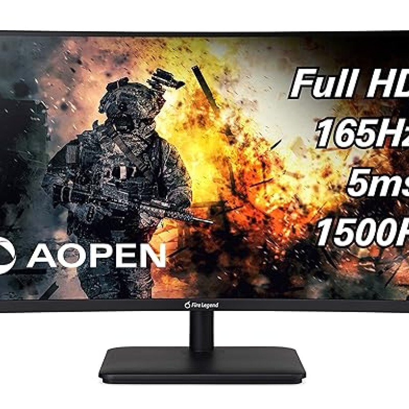AOPEN 27HC5R Pbiipx 27" 1500R Curved Full HD (1920 x 1080) VA Gaming Monitor with AMD Radeon FREESYNC Premium Technology, 165Hz (Display Port & 2 x HDMI Ports), Black AOPEN 27HC5R Pbiipx 27" 1500R Curved Full HD (1920 x 1080) VA Gaming Monitor with AMD Radeon FREESYNC Premium Technology, 165Hz (Display Port & 2 x HDMI Ports), Black