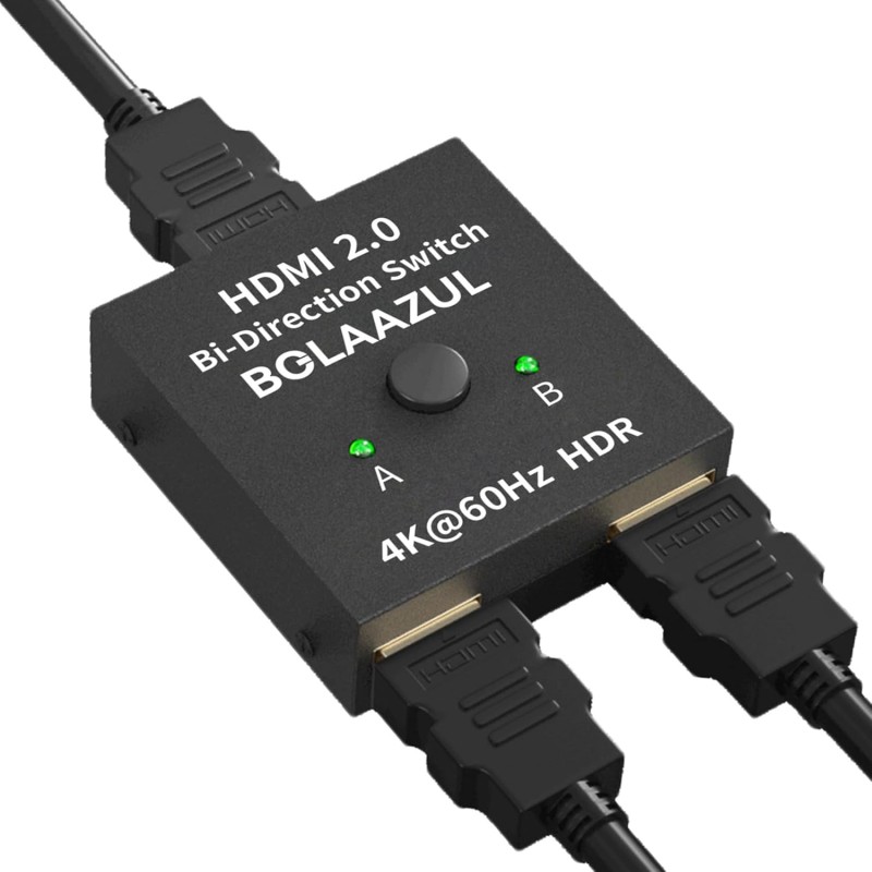 HDMI Switch Splitter 4K@60Hz, BolAAzuL Bi-Directional HDMI 2.0 Splitter Switcher 1 in 2 Out/2 in 1 Out HDMI Switch 2 Port Display Selector (2 x 1/1 x 2) 4K 3D HD 1080P for PS4,PC,Apple TV etc HDMI Switch Splitter 4K@60Hz, BolAAzuL Bi-Directional HDMI 2.0 Splitter Switcher 1 in 2 Out/2 in 1 Out HDMI Switch 2 Port Display Selector (2 x 1/1 x 2) 4K 3D HD 1080P for PS4,PC,Apple TV etc