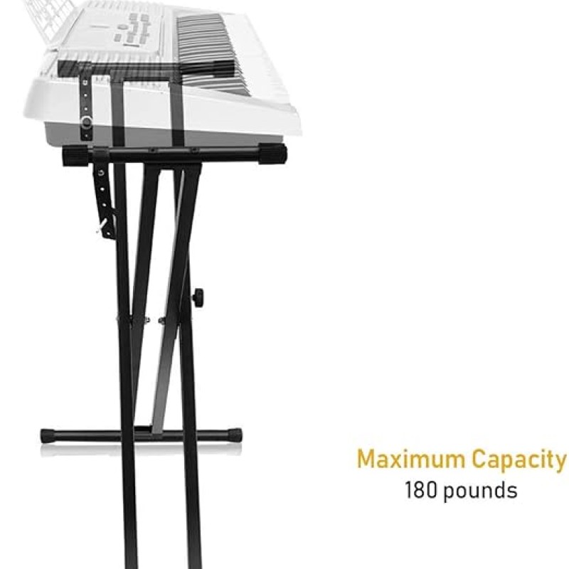Juarez JAK200 Electronic Piano Keyboard X-Type Universal Keyboard Instrument Double-Braced X-Style Stand, Piano Keyboard Stand with Locking Straps, ASSEMBLY REQUIRED Juarez JAK200 Electronic Piano Keyboard X-Type Universal Keyboard Instrument Double-Braced X-Style Stand, Piano Keyboard Stand with Locking Straps, ASSEMBLY REQUIRED