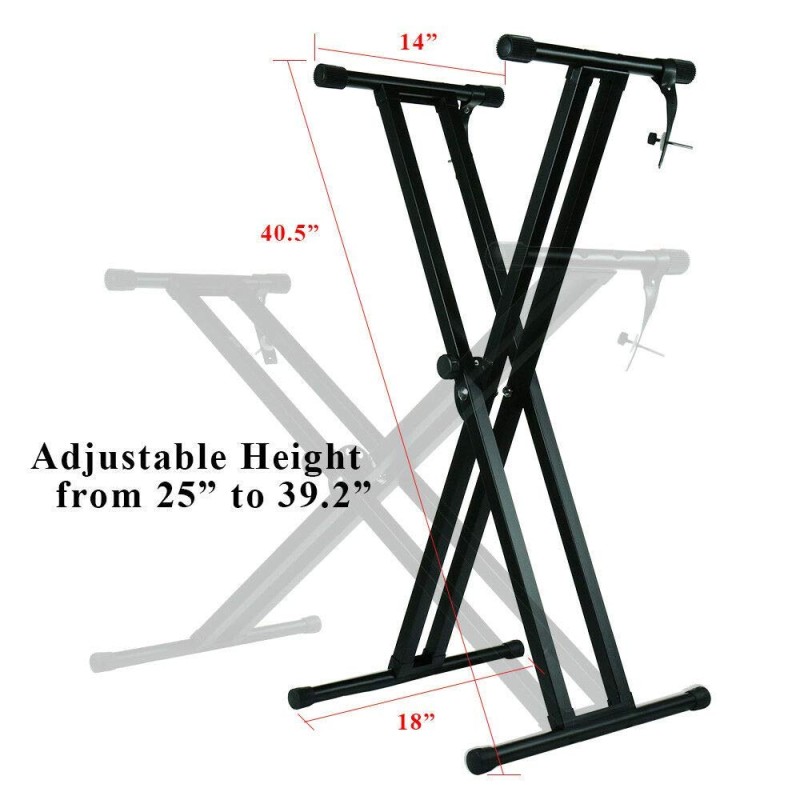 Juarez JAK200 Electronic Piano Keyboard X-Type Universal Keyboard Instrument Double-Braced X-Style Stand, Piano Keyboard Stand with Locking Straps, ASSEMBLY REQUIRED Juarez JAK200 Electronic Piano Keyboard X-Type Universal Keyboard Instrument Double-Braced X-Style Stand, Piano Keyboard Stand with Locking Straps, ASSEMBLY REQUIRED