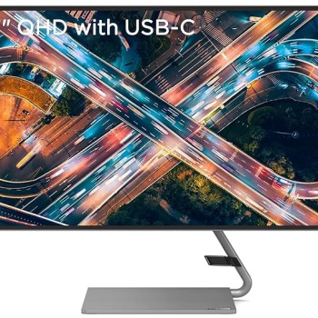 Lenovo Q-Series - Q27H-10, 27 Inch (68.6Cm) 2560 X 1440 Pixels 2K Qhd IPS Ultraslim Monitor | All-in-One USB-C Port for Power & Data Transfer, 2 X 3W Speakers, 99% Srgb, 75Hz, 4Ms, Hdmi, Grey