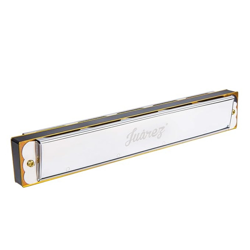 JUAREZ Viénto JRH24SL 24 Holes 48 Tones Professional Tremolo Polyphonic Harmonica Key of C Scale | Mouth Organ | Cover - Stainless Iron | Comb - Abs | Reed – Brass with Cloth & Case JUAREZ Viénto JRH24SL 24 Holes 48 Tones Professional Tremolo Polyphonic Harmonica Key of C Scale | Mouth Organ | Cover - Stainless Iron | Comb - Abs | Reed – Brass with Cloth & Case