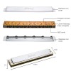 JUAREZ Viénto JRH24SL 24 Holes 48 Tones Professional Tremolo Polyphonic Harmonica Key of C Scale | Mouth Organ | Cover - Stainless Iron | Comb - Abs | Reed – Brass with Cloth & Case JUAREZ Viénto JRH24SL 24 Holes 48 Tones Professional Tremolo Polyphonic Harmonica Key of C Scale | Mouth Organ | Cover - Stainless Iron | Comb - Abs | Reed – Brass with Cloth & Case