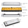 JUAREZ Azüre 10 Hole 20 Tone Diatonic Harmonica Key of C Scale | Mouth Organ | Cover - Stainless Steel | Comb - ABS | Reed - Phosphor Bronze with Cloth & Case JUAREZ Azüre 10 Hole 20 Tone Diatonic Harmonica Key of C Scale | Mouth Organ | Cover - Stainless Steel | Comb - ABS | Reed - Phosphor Bronze with Cloth & Case