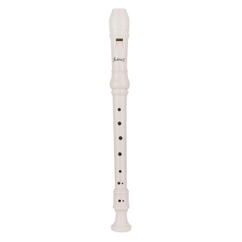 JUAREZ ClarÃ³ Descant German Style 8 Holes Soprano Recorder Flute with Cleaning Rod Suitable for School Ensembles | Home Practice | Music Classes | Gift, White with Cleaning Rod & Case
