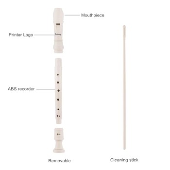 JUAREZ Claró Descant German Style 8 Holes Soprano Recorder Flute with Cleaning Rod Suitable for School Ensembles | Home Practice | Music Classes | Gift, White with Cleaning Rod & Case JUAREZ Claró Descant German Style 8 Holes Soprano Recorder Flute with Cleaning Rod Suitable for School Ensembles | Home Practice | Music Classes | Gift, White with Cleaning Rod & Case