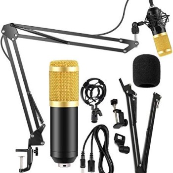 Powerpak BM-800 USB Condenser Microphone Kit for Gaming, Podcast, LiveStreaming, YouTube Recording Plug & Play with Scissor Stand Pop Filter USB Cable Foam Cap and Shock Mount (Black) Powerpak BM-800 USB Condenser Microphone Kit for Gaming, Podcast, LiveStreaming, YouTube Recording Plug & Play with Scissor Stand Pop Filter USB Cable Foam Cap and Shock Mount (Black)
