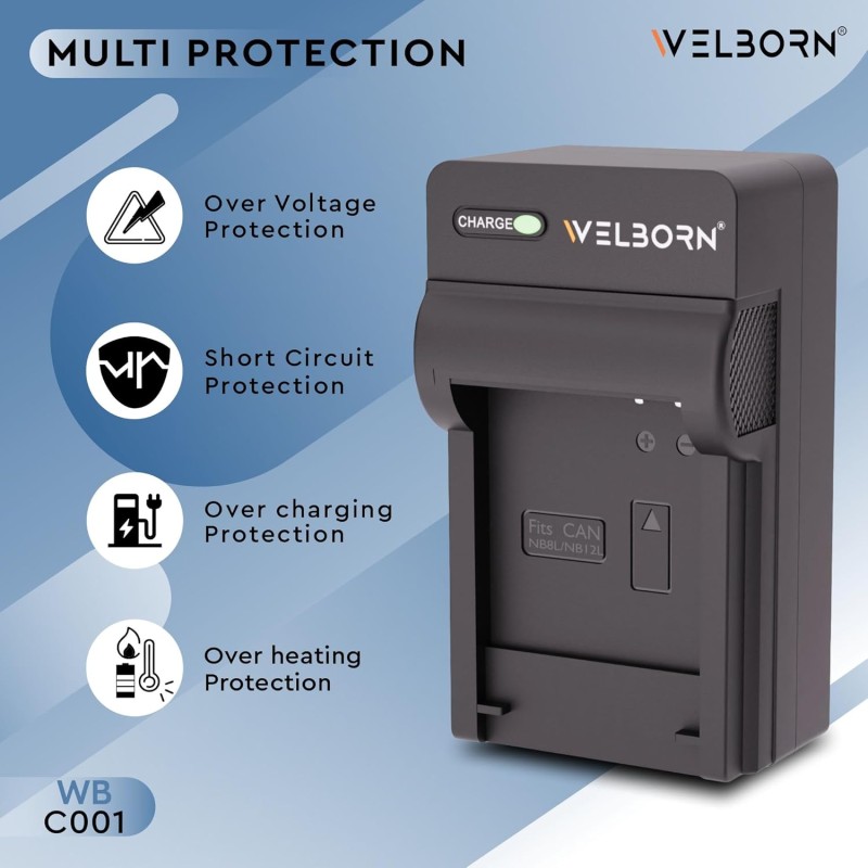 Welborn Camera Battery Charger for Canon NB-8L Battery Compatible with Canon Powershot A2200, A1000, A1200, A3000 is, A3100 is, A3150 is, A3200 is, A3300 is, A3350 is, PC1474 etc. Welborn Camera Battery Charger for Canon NB-8L Battery Compatible with Canon Powershot A2200, A1000, A1200, A3000 is, A3100 is, A3150 is, A3200 is, A3300 is, A3350 is, PC1474 etc.