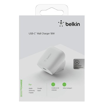 Belkin 18W USB Type C Adapter (iPhone Fast Charger for All iPhone 14, iPhone 13, Iphone12 Models, Ipad Pro and Type-C Android Cellular Phones - White Belkin 18W USB Type C Adapter (iPhone Fast Charger for All iPhone 14, iPhone 13, Iphone12 Models, Ipad Pro and Type-C Android Cellular Phones - White
