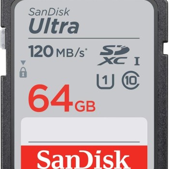 SanDisk 64GB Ultra SDXC UHS-I Memory Card - 120MB/s, C10, U1, Full HD, SD Card - SDSDUN4-064G-GN6IN