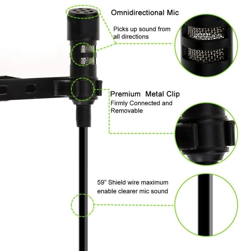 HUMBLE Dynamic Lapel Collar Mic Voice Recording Filter Microphone for Singing Youtube SmartPhones, Black HUMBLE Dynamic Lapel Collar Mic Voice Recording Filter Microphone for Singing Youtube SmartPhones, Black