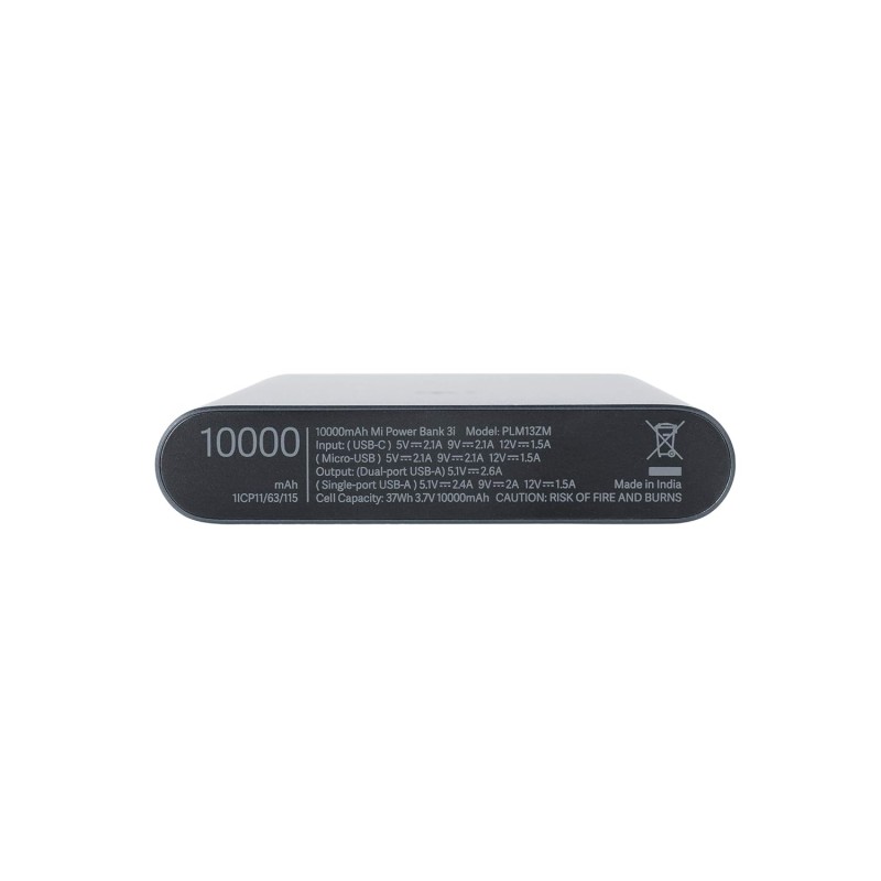 Mi 10000mAH Li-Polymer, Micro-USB and Type C Input Port, Power Bank 3i with 18W Fast Charging (Midnight Black) Mi 10000mAH Li-Polymer, Micro-USB and Type C Input Port, Power Bank 3i with 18W Fast Charging (Midnight Black)