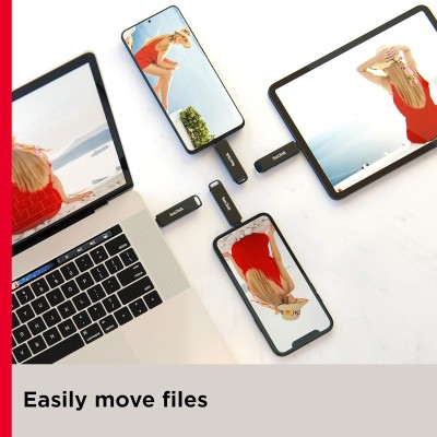 SanDisk 128 GB iXpand USB 3.0 Flash Drive Luxe for iPhone, iPad Pro, MAC Devices, Type-C Android Phone & Other Devices (SDIX70N-128G-GN6NE) SanDisk 128 GB iXpand USB 3.0 Flash Drive Luxe for iPhone, iPad Pro, MAC Devices, Type-C Android Phone & Other Devices (SDIX70N-128G-GN6NE)